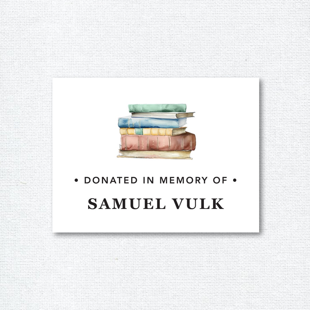 Donation in memory of bookplate in loving memory of stickers forget