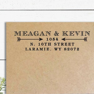 Return Address Stamp with Arrows, Self Inking or Wooden Rubber Stamp, Arrow Address Stamper, Shipping Stamp