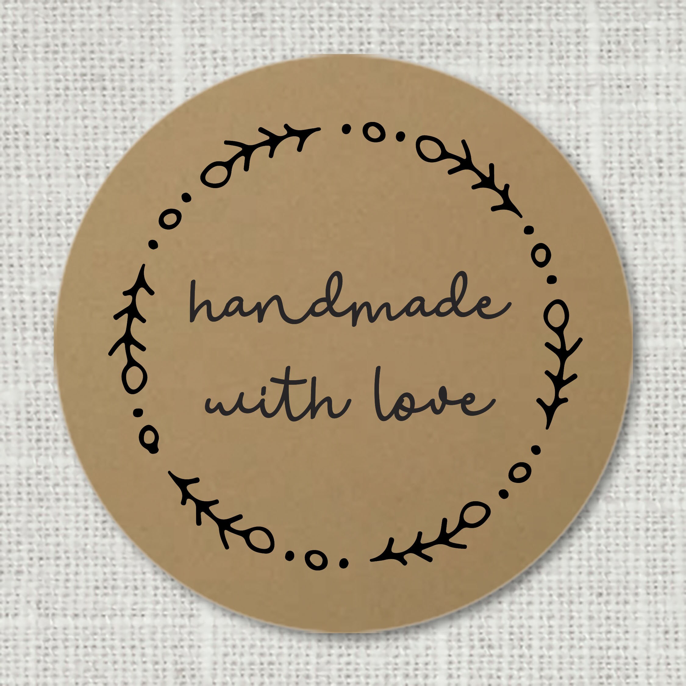 Handmade with Love Package Label Tag Kraft Stickers Christmas Tree Sticker Handmade with Love Package Label Tag Kraft Stickers Christmas Tree Sticker