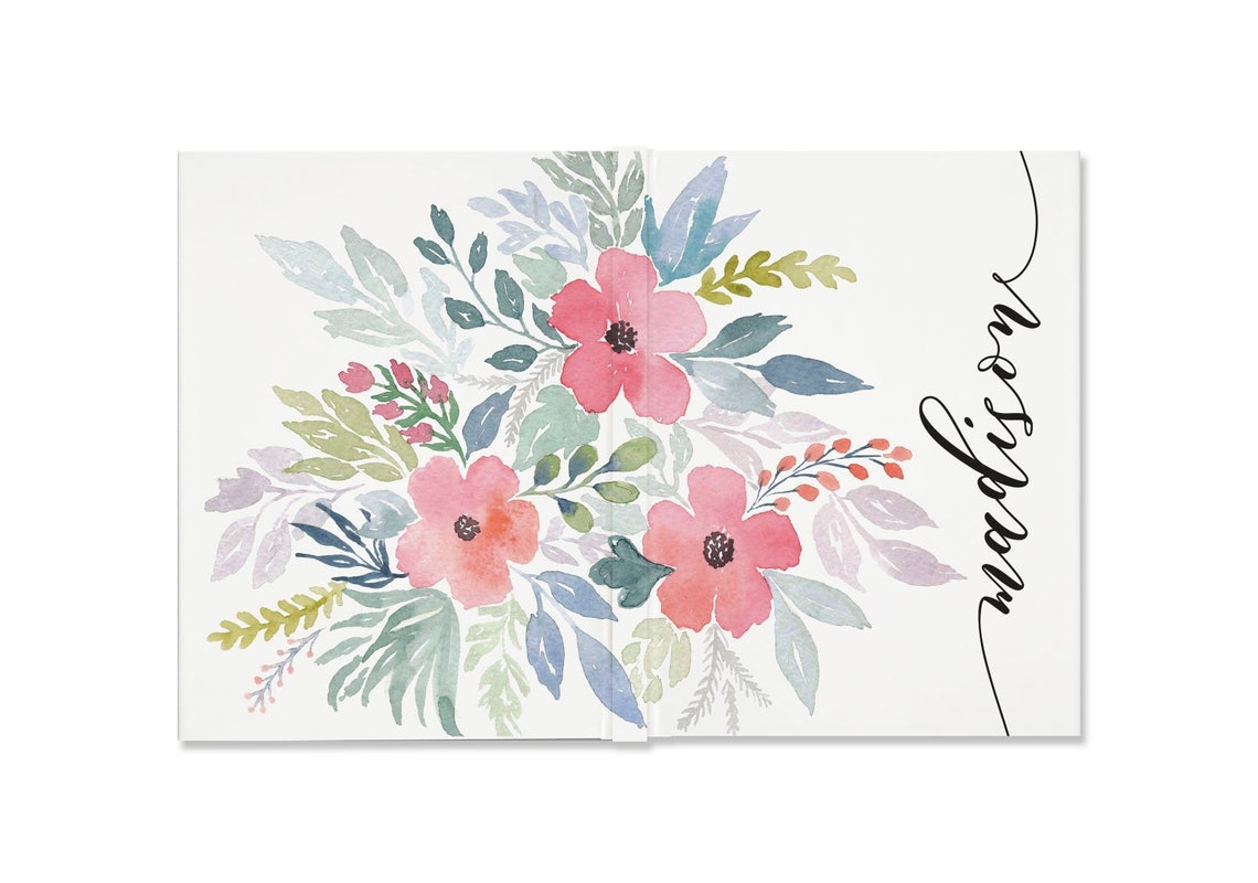 Personalized Journal Custom Floral Notebook Writing Journal Etsy