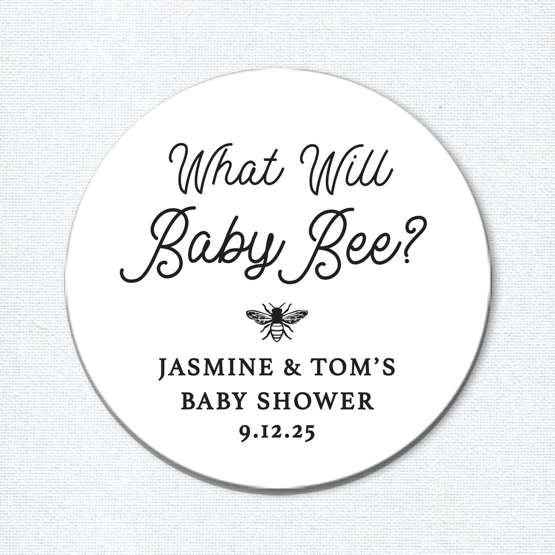 What Will Baby Bee Gender Reveal Party, Favor Stickers for Honey Jar