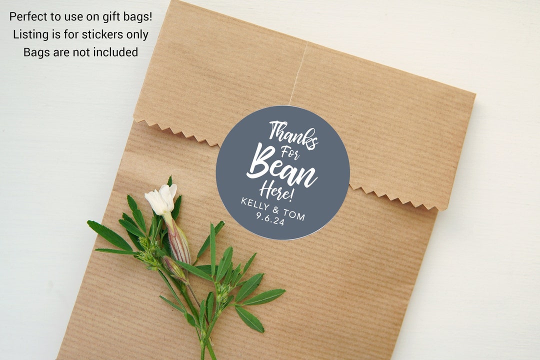 Thanks for Bean Here Wedding Stickers Coffee Bean Favor Etsy