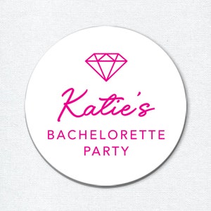 Custom Bachelorette Party Favor Stickers, Modern Bachelorette Labels, Treat Box or Goodie Bag Stickers