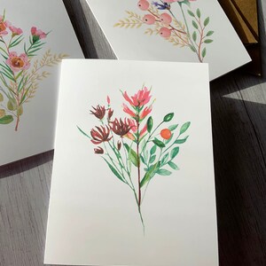 Floral Variety Pack 8 Folded Note Cards With Envelopes, Wildflower Card ...
