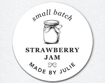 Jam Canning Labels, Homemade Kitchen of Labels for Jam Jars, Small Business Labels, Strawberry Jam or Jelly Stickers