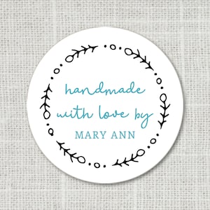 Handgemachte Mit Liebe Sticker, benutzerdefinierte Sticker, Gemacht mit Liebe Geschenkaufkleber, Gastgeschenk Etiketten, Gebackene Gute Aufkleber