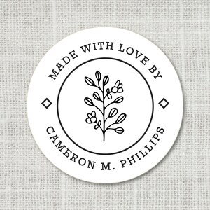 Custom Made with Love Sticker, Handmade with Love, Personalisierte Geschenkaufkleber, Geschenketiketten, Geschenkaufkleber, Gastgeschenk Sticker