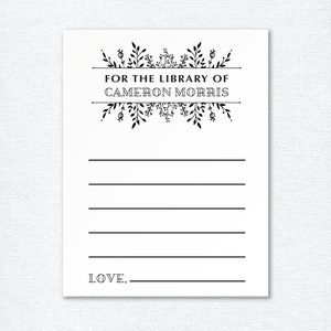 Botanical Personalized Bookplate Stickers for Message Writing, Set of 8 Custom For the Library of Sticker Set