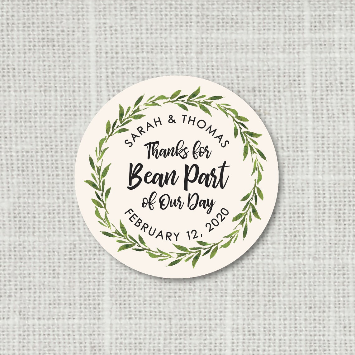 Thanks for Bean Here Stickers Coffee Bean Favor Stickers Etsy