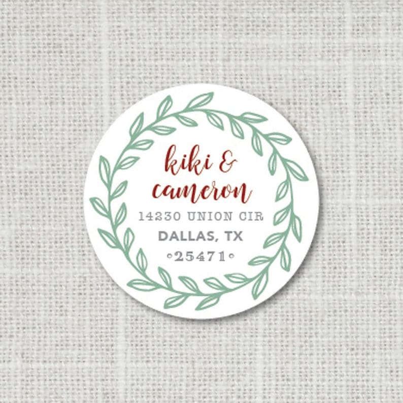 Beach wreath christmas address labels