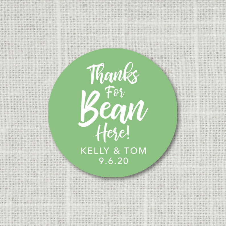Thanks for Bean Here Wedding Stickers Coffee Bean Favor Etsy