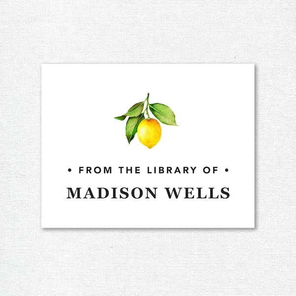 Personalized Book Plate Stickers, From the Library of Stickers with Lemon, Custom This Book Belongs to Stickers