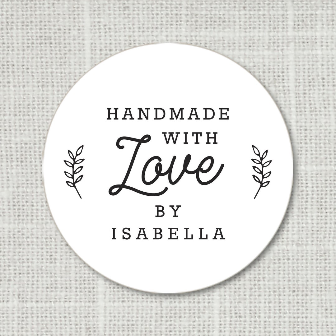 Custom Handmade With Love Stickers, Handmade Stickers, Made With Love