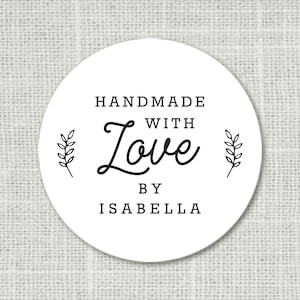 Handgemachte Mit Liebe Sticker, handgemachte Sticker, Made with Love Geschenkaufkleber, Gastgeschenk Etiketten, Gebackene Aufkleber