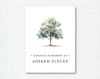 Donated In loving memory of stickers, Personalized forget me not funeral labels, Custom library stickers, Memorial bookplate, reading gift