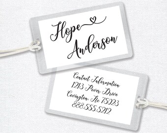 Kids Luggage Tags, Personalized Laminated Bag Tag, Custom Luggage Tag, Backpack Tag for Kids, School Tag or Diaper Bag Tag