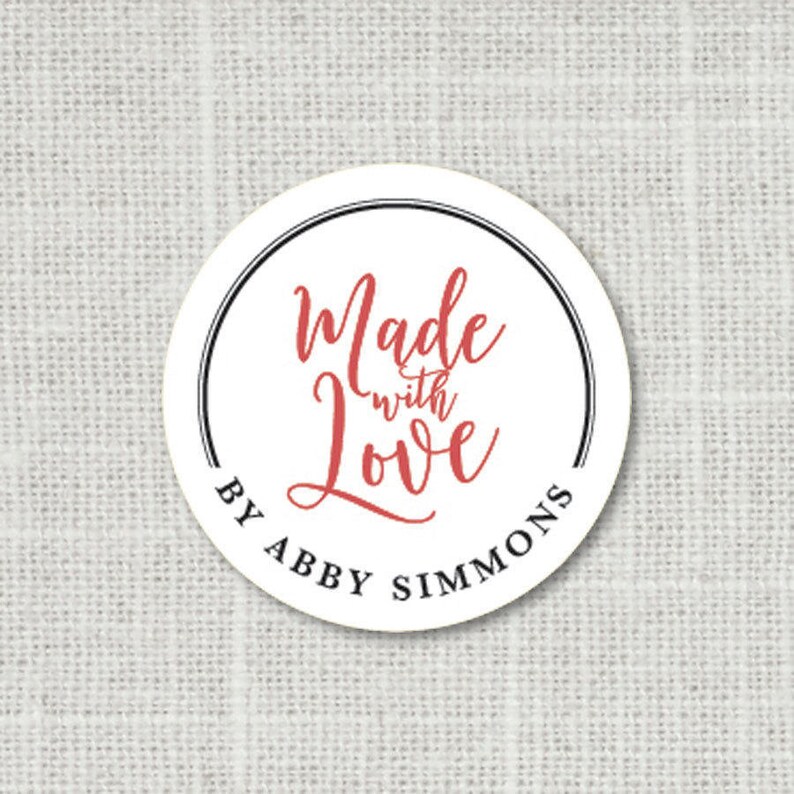 Handmade With Love Stickers Made With Love Gift Stickers Etsy