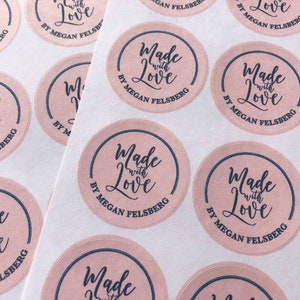 Made with Love Stickers, Baked with Love, Made with Love Gift Stickers, Favor Labels, Baked Good Stickers Favor Stickers