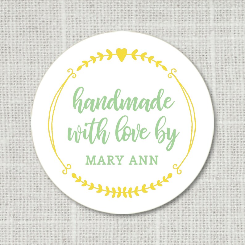 Custom Handmade With Love Stickers Handmade Stickers Made Etsy