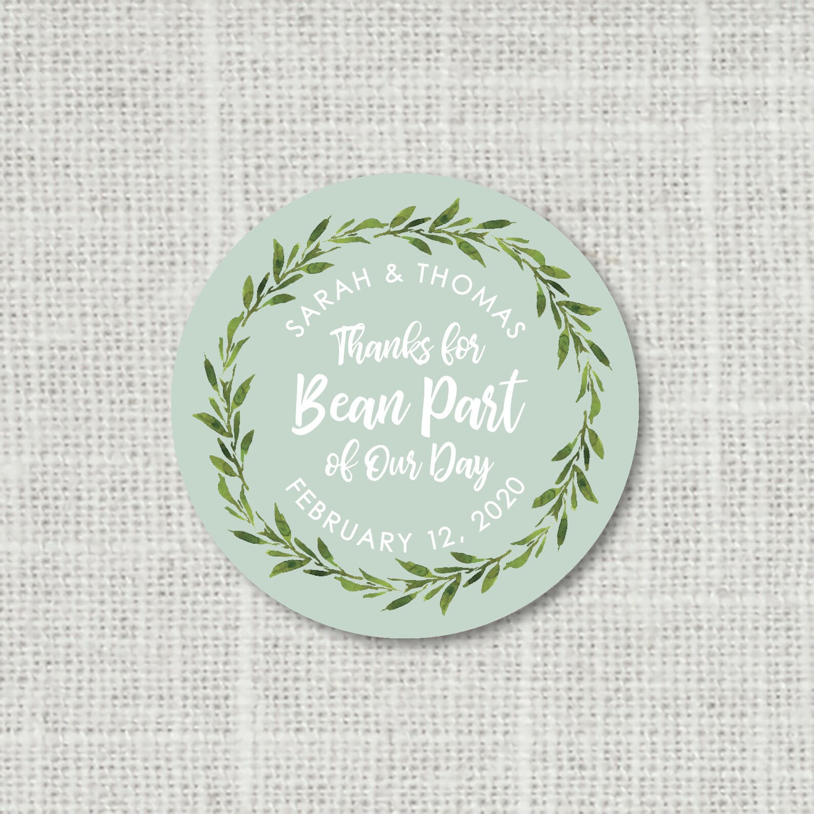 Thanks for Bean Here Stickers Coffee Bean Favor Stickers Etsy