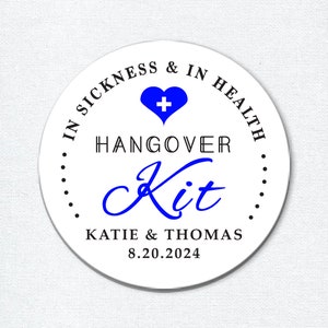Hangover Kit Stickers, Party Favor Stickers, Custom Hangover Label, Survival Kit, Wedding Hangover Kit, Wedding Favor Stickers image 3