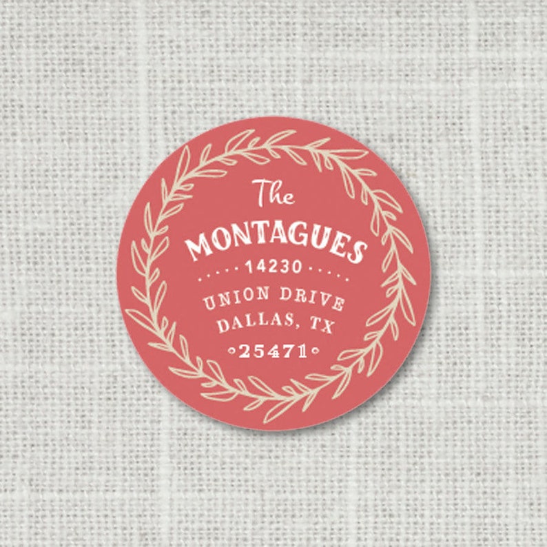Garden Themed Party Envelope Seals Greenery Address Stickers with Wreath Holiday Return Address Labels F8:38