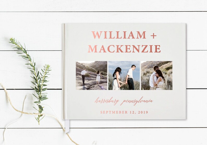 Photo Wedding Guestbook Real Foil Wedding Guest Book Wedding Etsy
