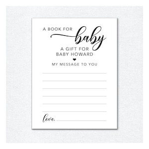 A Book for Baby Shower Bookplate Sticker, Set of 16 Bring a Book Labels, Baby Shower Gift, Gender Neutral Simple, Newborn Book Stickers