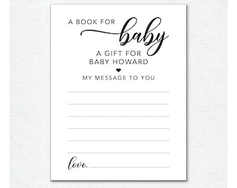 A Book for Baby Shower Bookplate Sticker, Set of 16 Bring a Book Labels, Baby Shower Gift, Gender Neutral Simple, Newborn Book Stickers