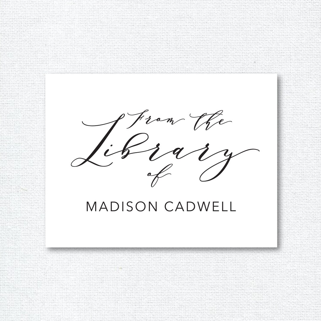 From the Library of Stickers, Personalized Book Plate Stickers, Custom