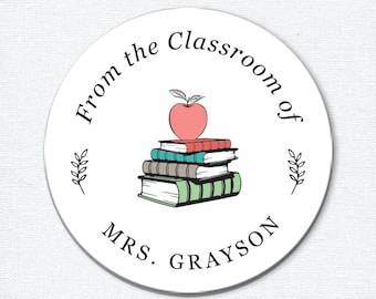 Personalzied Teacher Stickers, From the Classroom of Labels, Teacher Gift, School Stickers for Books or Classroom