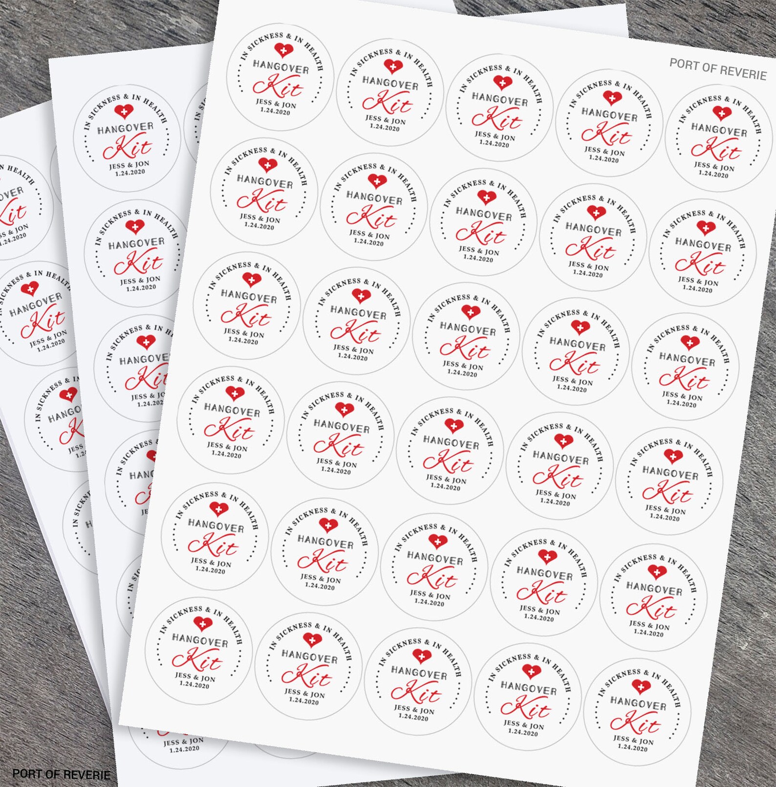 Hangover Kit Labels Wedding Favor Stickers Bachelorette - Etsy
