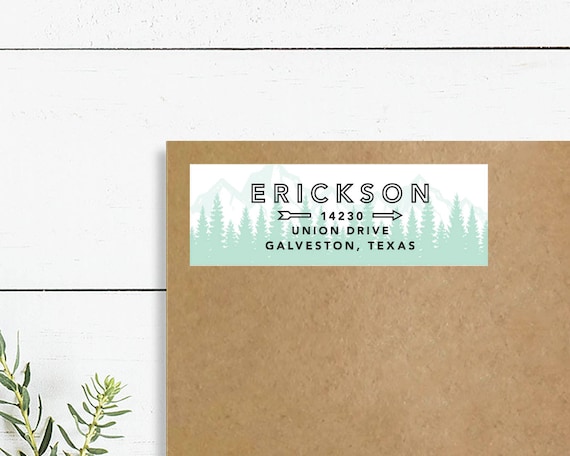 Mountain Return Address Labels Forest Address Stickers Etsy