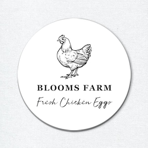 Eierdoosetiketten, boerderij verse eieren, vintage tekening kippeneieren te koop stickers, boerenmarkt hoeve ambachten, ronde stickers