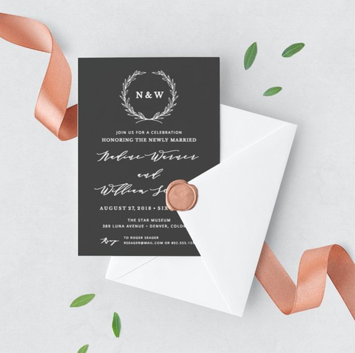 Wedding Invitation Template Calligraphy Wedding Reception - Etsy