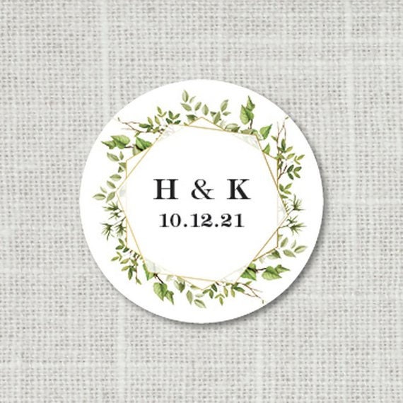 Greenery Wedding Stickers Woodland Wedding Favor Stickers Monogram Wedding Stickers Custom Wedding Sticker Monogram Greenery Favor Stickers Rustic Wedding F11:39