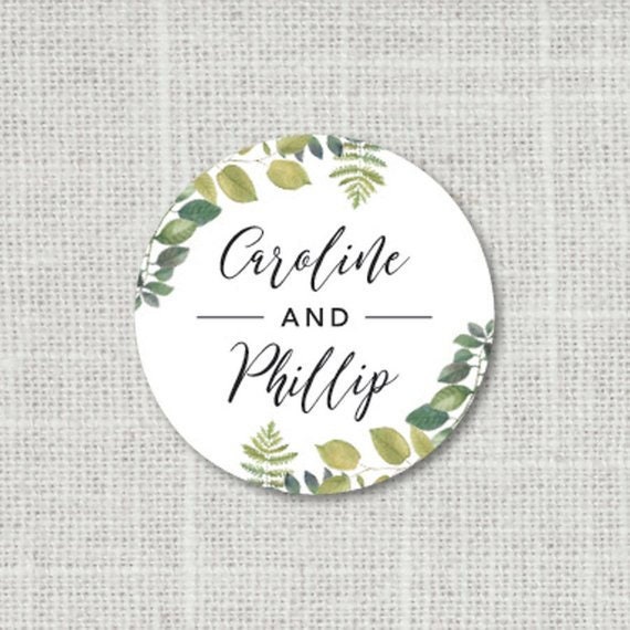 Greenery Stickers Greenery Modern Wedding Stationery Rustic Greenery Sticker Personalized Wedding Sticker W085 Greenery Wedding