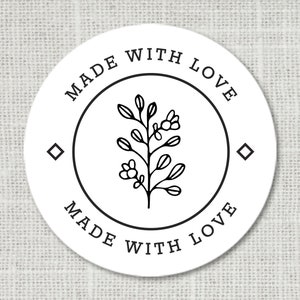 Made with Love Sticker, Handgefertigte Sticker, Selbstgemachte Sticker, Made with Love Label, Bastelsticker, Favor Sticker F22:26