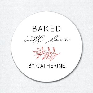 Mit Liebe gebackene Aufkleber, Mit Liebe Gemachte Geschenketiketten, handgemacht mit Liebe Sticker, Business Etiketten, Gebackene Aufkleber
