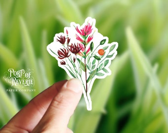 Floral Sticker, Wild Flower Sticker, Die Cut Sticker, Laptop Sticker, Waterproof Vinyl Decal