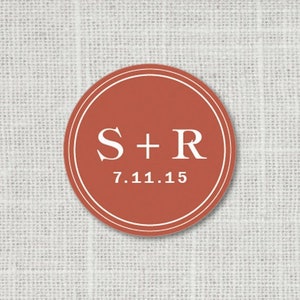 Autocollants de mariage monogramme moderne Enregistrer la date Autocollants de mariage Autocollants d'invitation modernes Autocollant de mariage minimaliste pour les faveurs