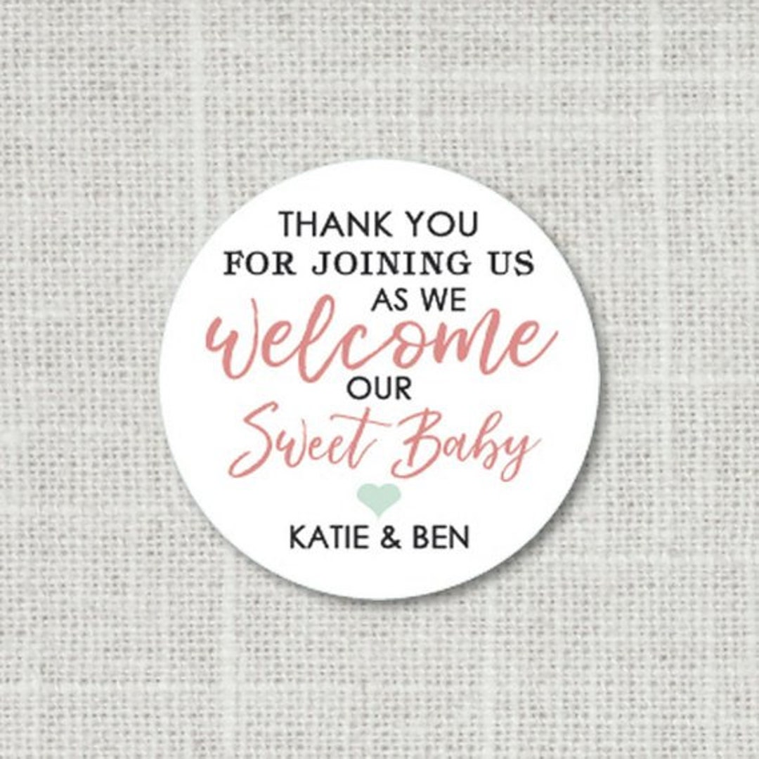 Baby Shower Stickers Thank You Baby Party Stickers Baby - Etsy