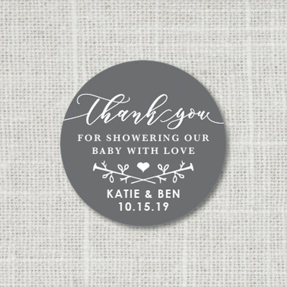 Thank You Baby Shower Stickers for Favors, Baby Boy or Girl Thank You ...