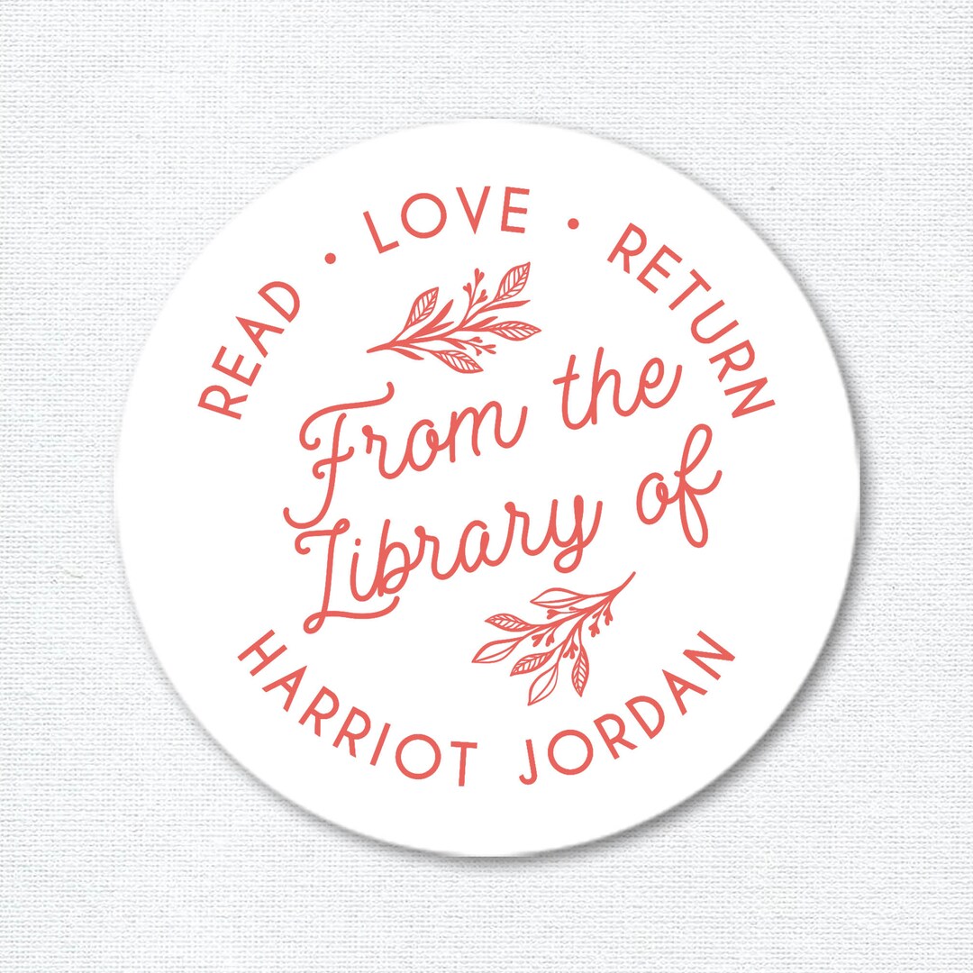 Personalized Book Labels From the Library of Stickers Floral Etsy