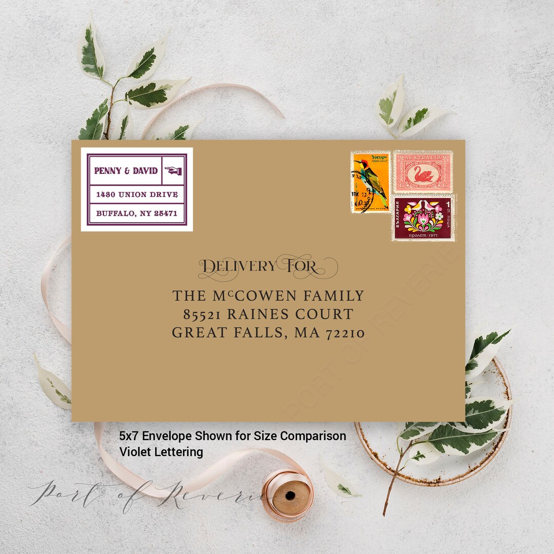 Retro Address Stickers, Set of 28 Personalized Address Stickers, Art ...