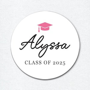 Pegatinas de graduación modernas 2025 para obsequios de fiesta o sellos de sobres, etiquetas personalizadas de la clase 2025, etiquetas de agradecimiento
