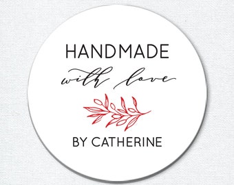 Handmade with Love Stickers, Baked with Love, Made with Love Gift Stickers, Business Labels, Baked Good Stickers Favor Stickers