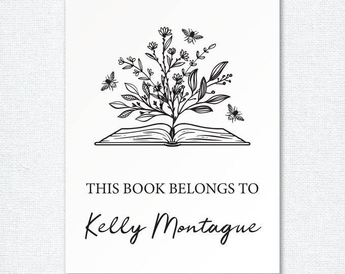 Personalized Bookplate Stickers With Books Set of 8 Custom Etsy