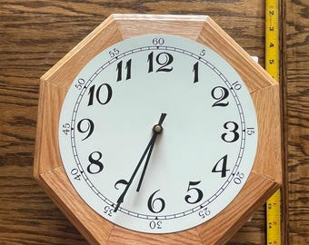 Handmade Wooden Clock with Quartz Movement (Numerals Only Design)