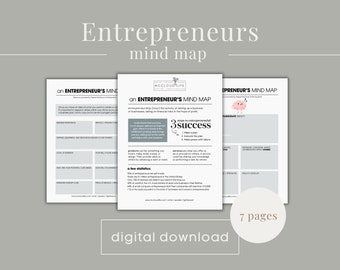 Entrepreneurial Mind Map | Homeschoolers | Unschoolers | Printable Business Plan | Kid's Project Guide | Young Entrepreneur's Worksheet